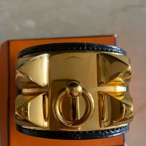 Hermes CDC black alligator bracelet